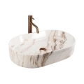 REA-U9239 - Lavoar pentru montare pe blat NADIA 38,5x61 cm ceramică/bej/imitație de piatră