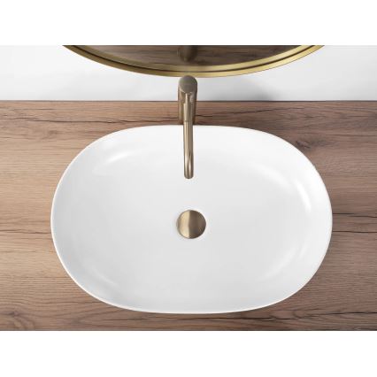 REA-U9653 - Lavoar CLEO pentru blat, 41 x 60,5 cm, ceramică, alb mat