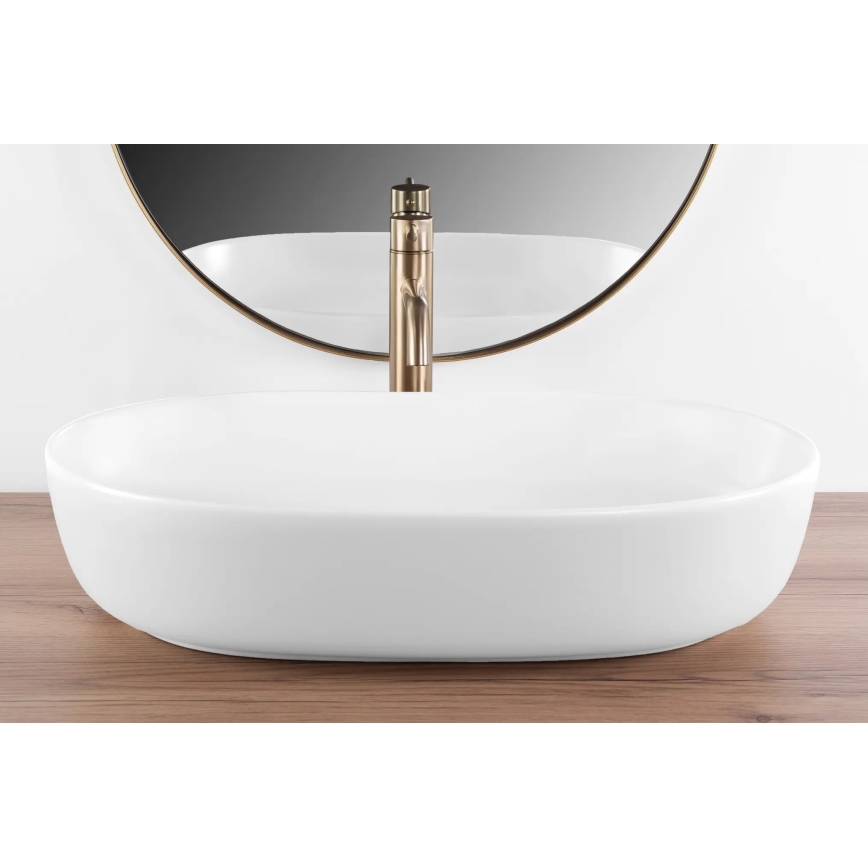 REA-U9653 - Lavoar CLEO pentru blat, 41 x 60,5 cm, ceramică, alb mat