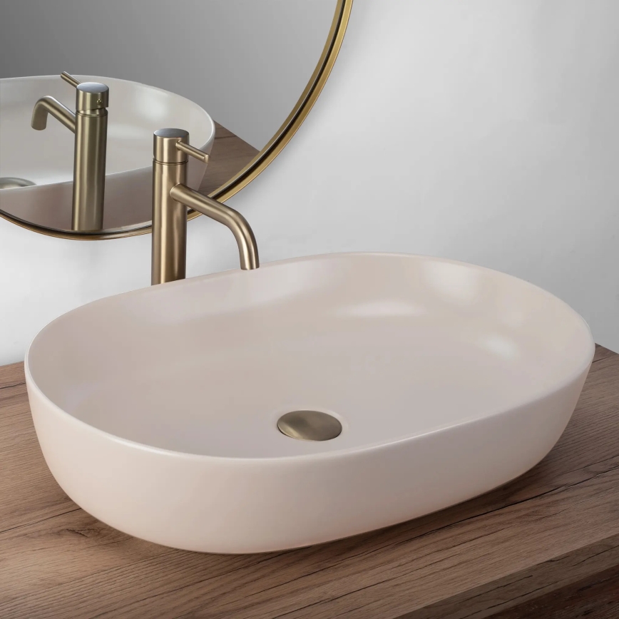 REA-U9655 - Lavoar pentru blat CLEO 41x60,5 cm ceramică/bej