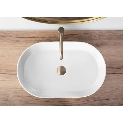 REA-U9657 - Lavoar pe blat NADIA 38,5 x 61 cm, ceramică, alb mat