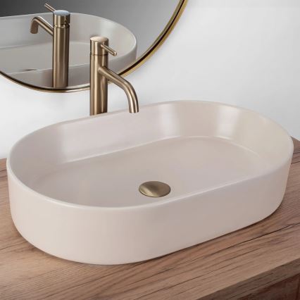 REA-U9661 - Lavoar pentru blat NADIA, 38,5 x 61 cm, ceramică/bej