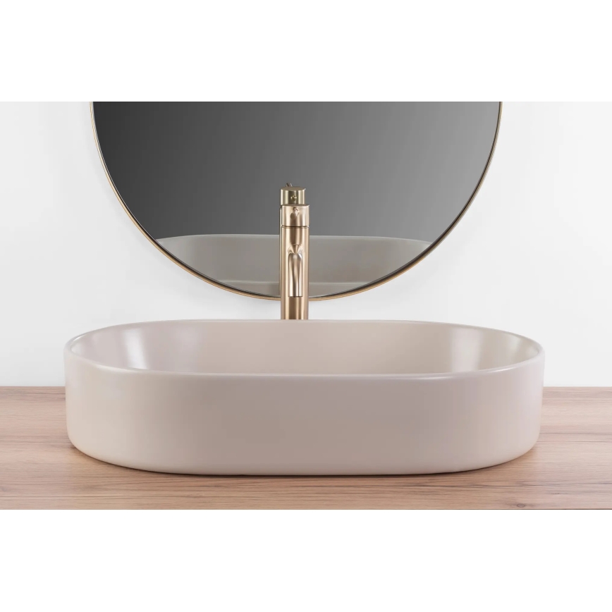 REA-U9661 - Lavoar pentru blat NADIA, 38,5 x 61 cm, ceramică/bej