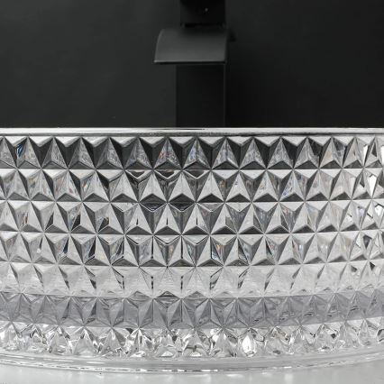 REA-U9670 - Lavoar pentru blat CRISTAL, Ø 35,5 cm, sticlă transparentă