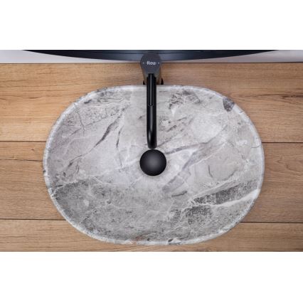 REA-U9888  - Lavoar pentru blat LARA, 35 x 48,5 cm, ceramică/imitație de piatră