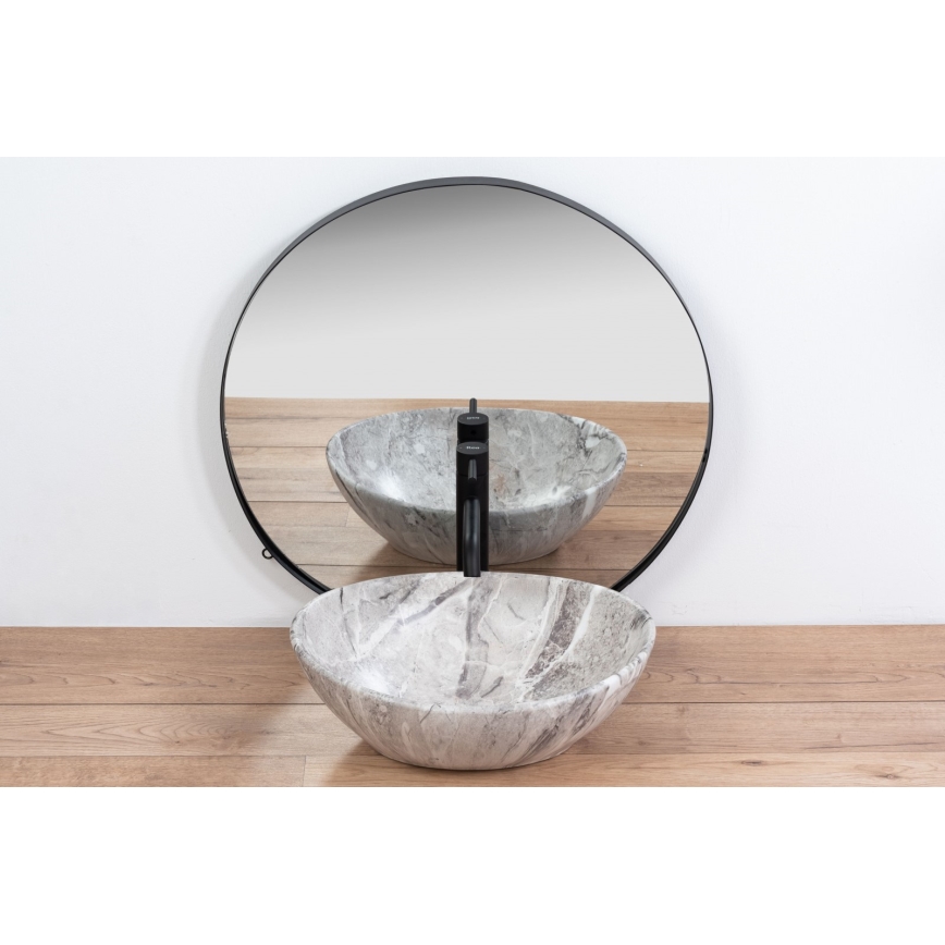 REA-U9908 - Lavoar pe blat SOFIA 34,5 x 41 cm ceramică/imitație de piatră