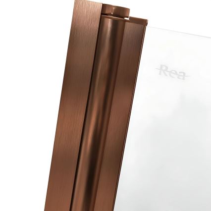 REA-W5696 - Paravan de cadă pliabil AGAT, 140 x 80 cm, cupru periat / transparent