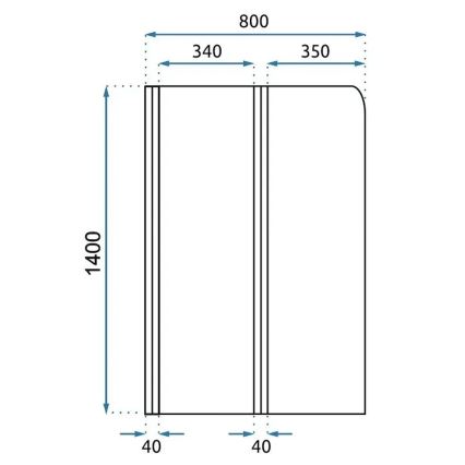 REA-W5696 - Paravan de cadă pliabil AGAT, 140 x 80 cm, cupru periat / transparent
