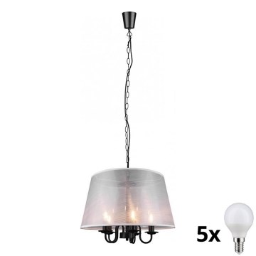 Reality - Candelabru LED pe lanț CIMA 5xE14/40W/230V gri