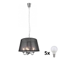 Reality - Candelabru LED pe lanț CIMA 5xE14/40W/230V, negru