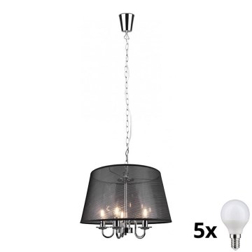 Reality - Candelabru LED pe lanț CIMA 5xE14/40W/230V, negru
