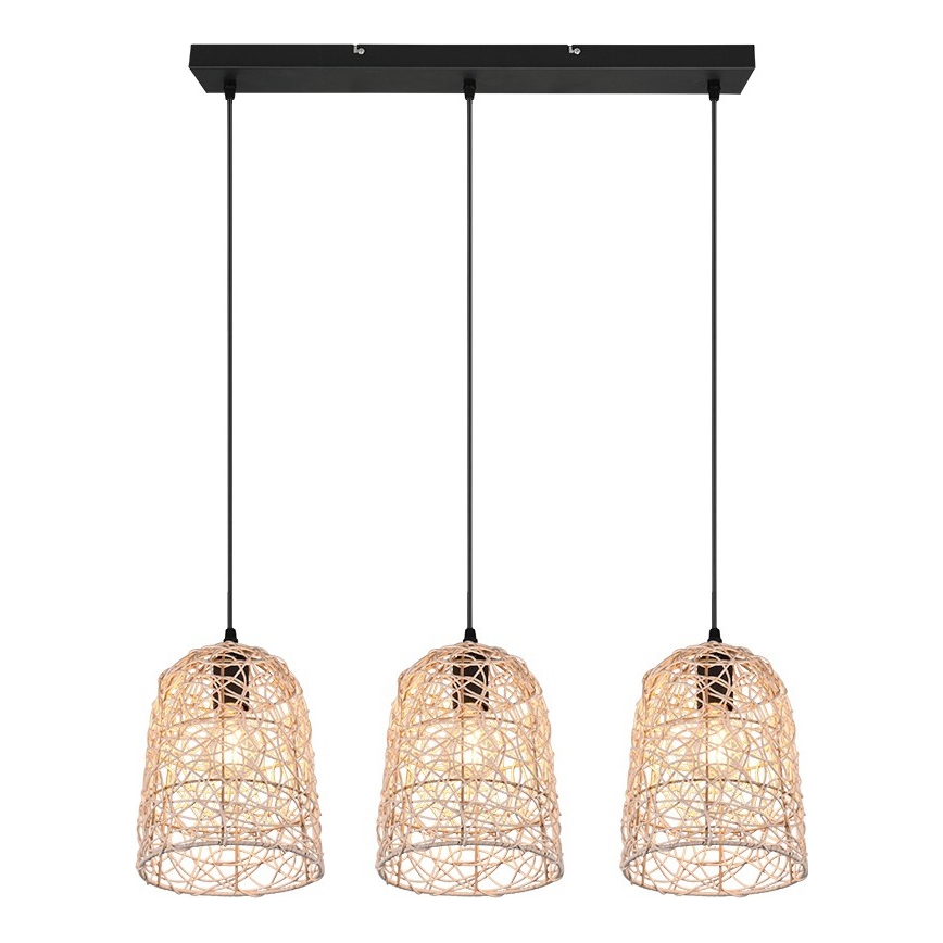 Reality - Lustră suspendată pe cablu LOVIS, 3xE27/40W/230V, negru