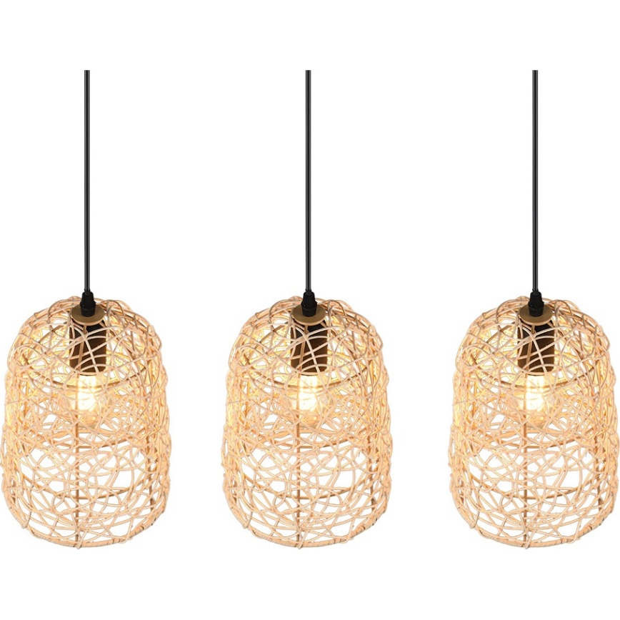 Reality - Lustră suspendată pe cablu LOVIS, 3xE27/40W/230V, negru