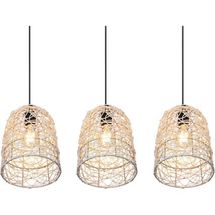 Reality - Lustră suspendată pe cablu LOVIS, 3xE27/40W/230V, negru