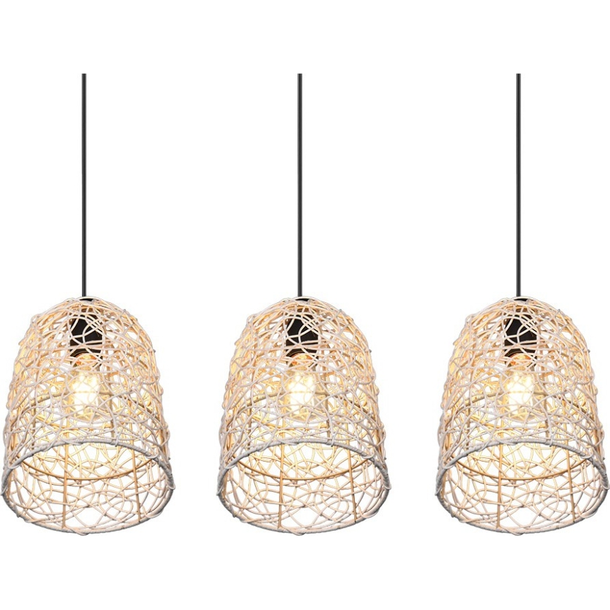 Reality - Lustră suspendată pe cablu LOVIS, 3xE27/40W/230V, negru