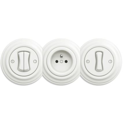 Reblig - Cadru retro ceramic alb de capăt