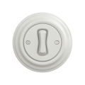Reblig - Comutator retro pentru scară cu ramă nr. 6, ceramică albă