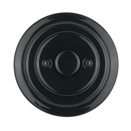 Reblig - Dimmer rotativ retro din porțelan cu ramă 250V/10A, negru