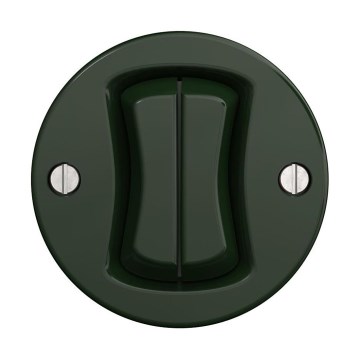 Reblig - Întrerupător dublu retro, fără ramă, verde