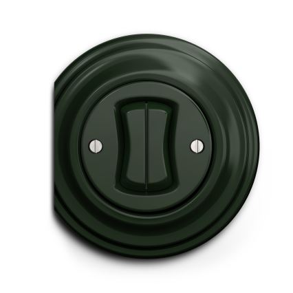 Reblig - Întrerupător dublu retro, fără ramă, verde
