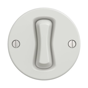 Reblig - Întrerupător încrucișat retro fără ramă nr. 7, alb ceramic