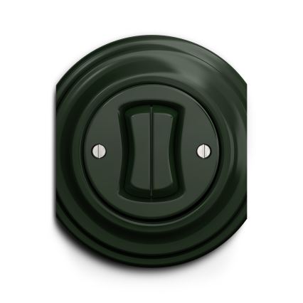 Reblig - Întrerupător retro dublu pentru scară, fără ramă, nr. 6+6, verde
