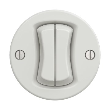 Reblig - Întrerupător retro în serie fără ramă nr. 5 alb ceramic