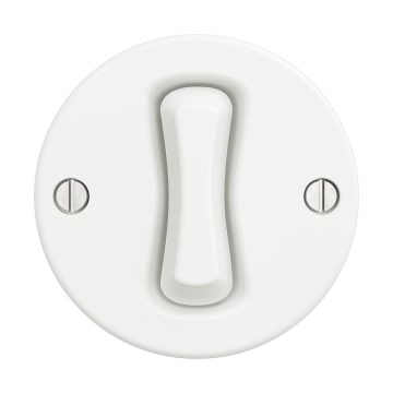 Reblig - Întrerupător retro încrucișat fără ramă, nr. 7, alb zăpadă