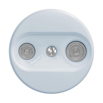 Reblig - Priză antenă TV+R retro (trecătoare) fără ramă, albastră