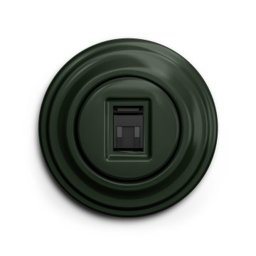 Reblig - Priză de date retro cu ramă verde