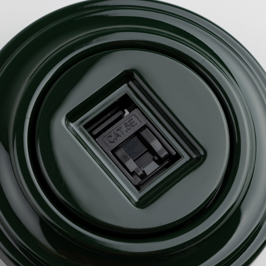 Reblig - Priză de date retro cu ramă verde