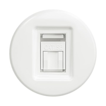 Reblig - Priză de date retro fără ramă, alb imaculat