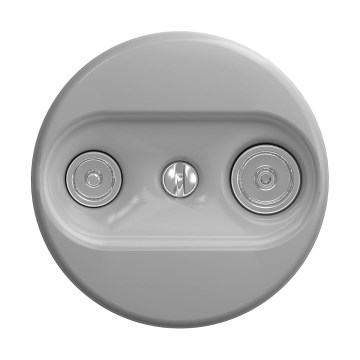 Reblig - Priză de perete retro TV+R (cu trecere), fără ramă, gri