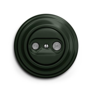 Reblig - Priză pentru abonat retro TV+R (trecătoare) cu ramă verde