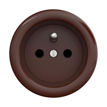 Reblig - Priză retro de perete fără ramă, 230V, maro