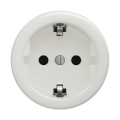 Reblig - Priză retro de perete SCHUKO 230V/16A, ceramică, albă, fără ramă
