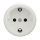 Reblig - Priză retro de perete SCHUKO 230V/16A, ceramică, albă, fără ramă