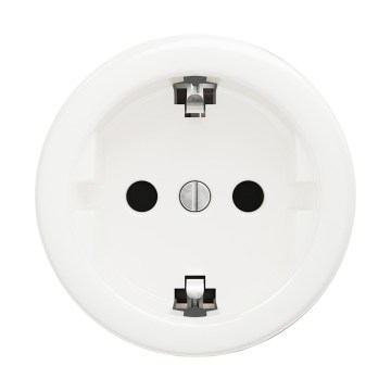 Reblig - Priză retro de perete SCHUKO 230V/16A, fără ramă, alb zăpadă
