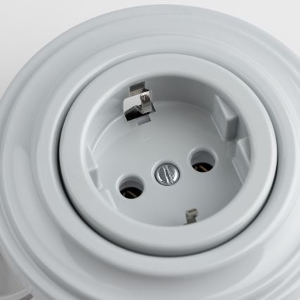 Reblig - Priză retro de perete SCHUKO 230V/16A, gri, cu ramă