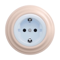 Reblig - Priză retro de uz casnic cu ramă SCHUKO 230V/16A albastru/roz vintage