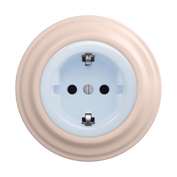 Reblig - Priză retro de uz casnic cu ramă SCHUKO 230V/16A albastru/roz vintage