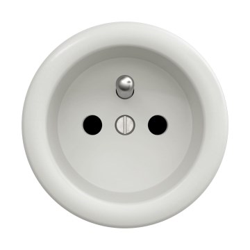 Reblig - Priză retro fără ramă, ceramică, 230 V, albă