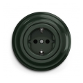Reblig - Priză retro pentru locuință cu ramă SCHUKO 230 V/16 A, verde