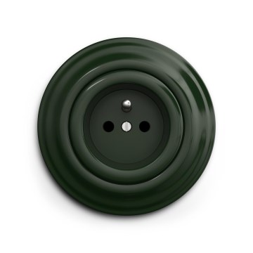 Reblig - priză retro pentru uz casnic cu ramă, 230 V, verde