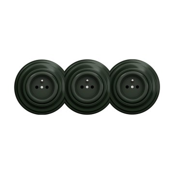 Reblig - Priză retro triplă de perete cu ramă 230V verde