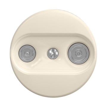 Reblig - Priză retro TV+R pentru abonați (cu trecere), fără ramă, bej