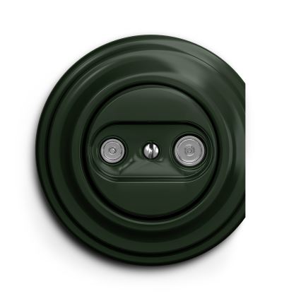 Reblig - Priză retro TV+R (terminală), fără ramă, verde