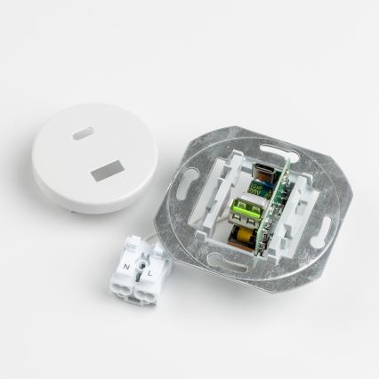 Reblig - Priză retro USB A+C cu ramă ceramică albă