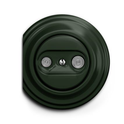 Reblig - Priză terminală retro TV+R (cu trecere), fără ramă, verde