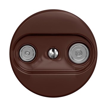 Reblig - Priză TV+R retro continuă, fără ramă, maro